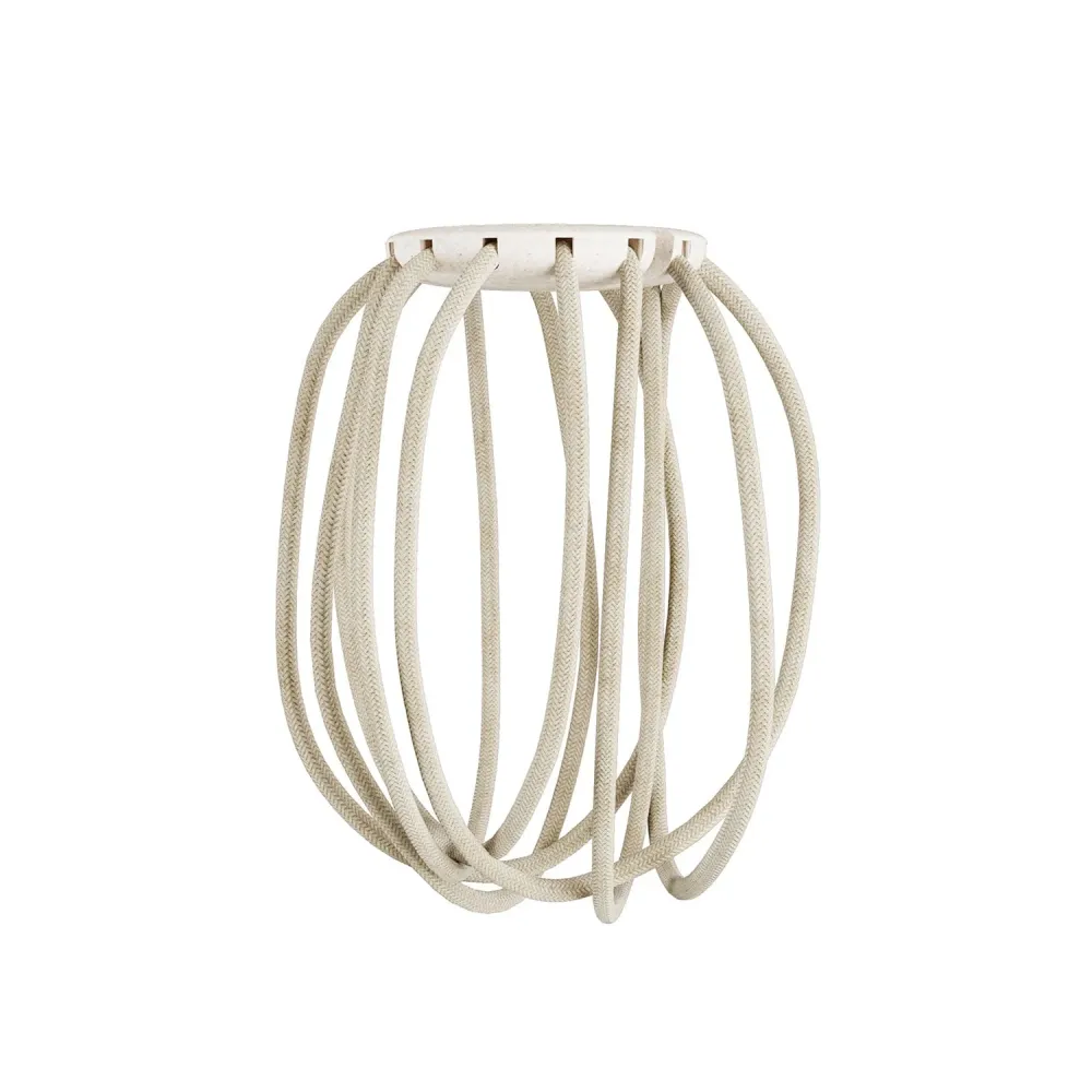Abajur Cablò multicolor 50 cm e cabos em linho branco