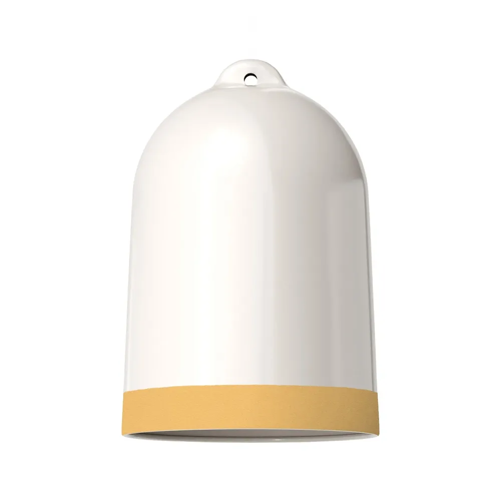 Abajur Campana XL bicolor em cerâmica Branco e Amarelo, coleção Materia - Made Italy