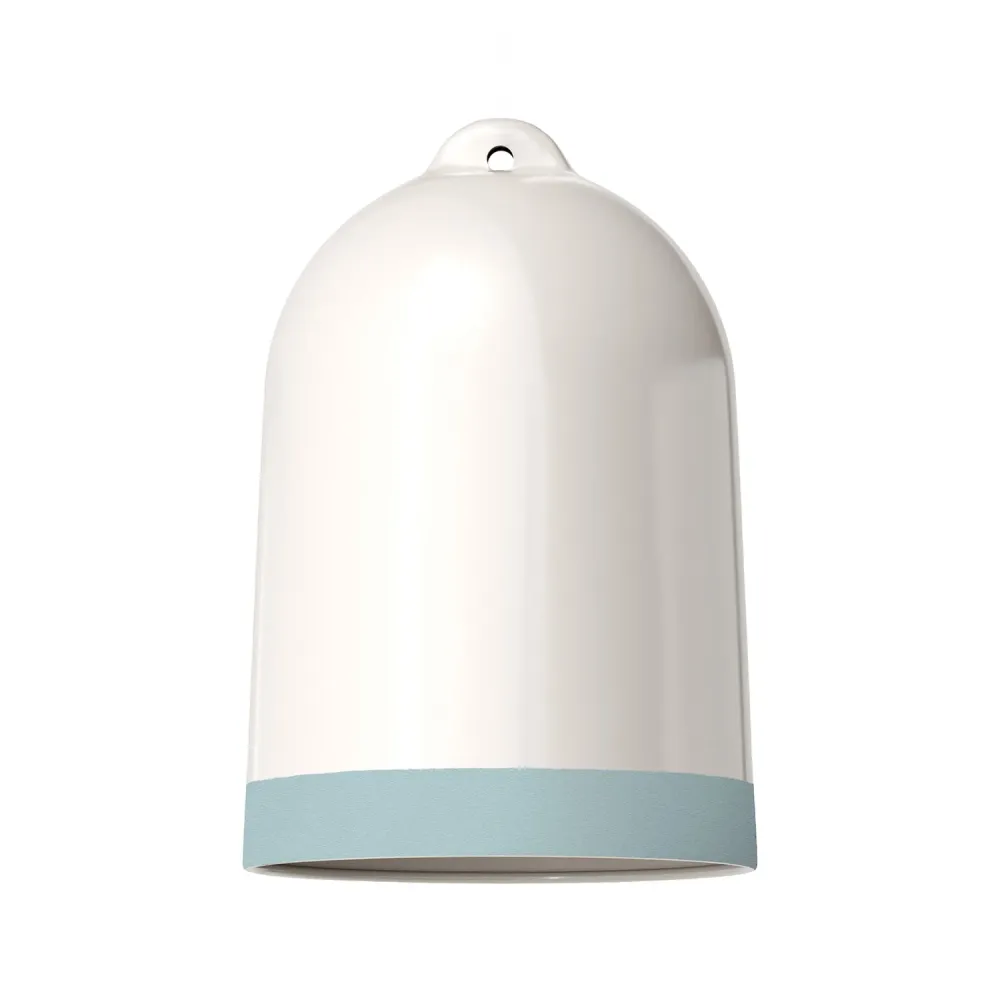 Abajur Campana XL bicolor em cerâmica Branco e Azul, coleção Materia - Made Italy