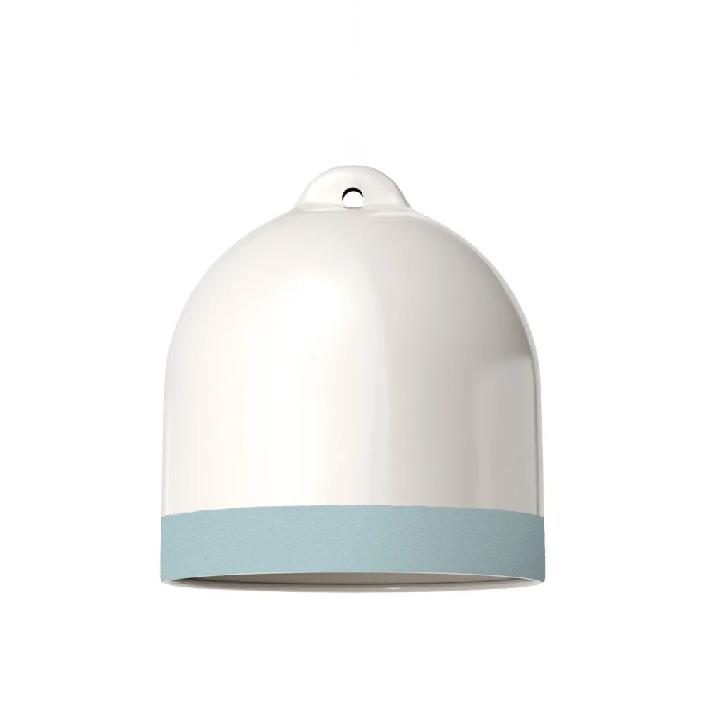Abajur Campana M bicolor em cerâmica Branco e Azul, coleção Materia - Made Italy