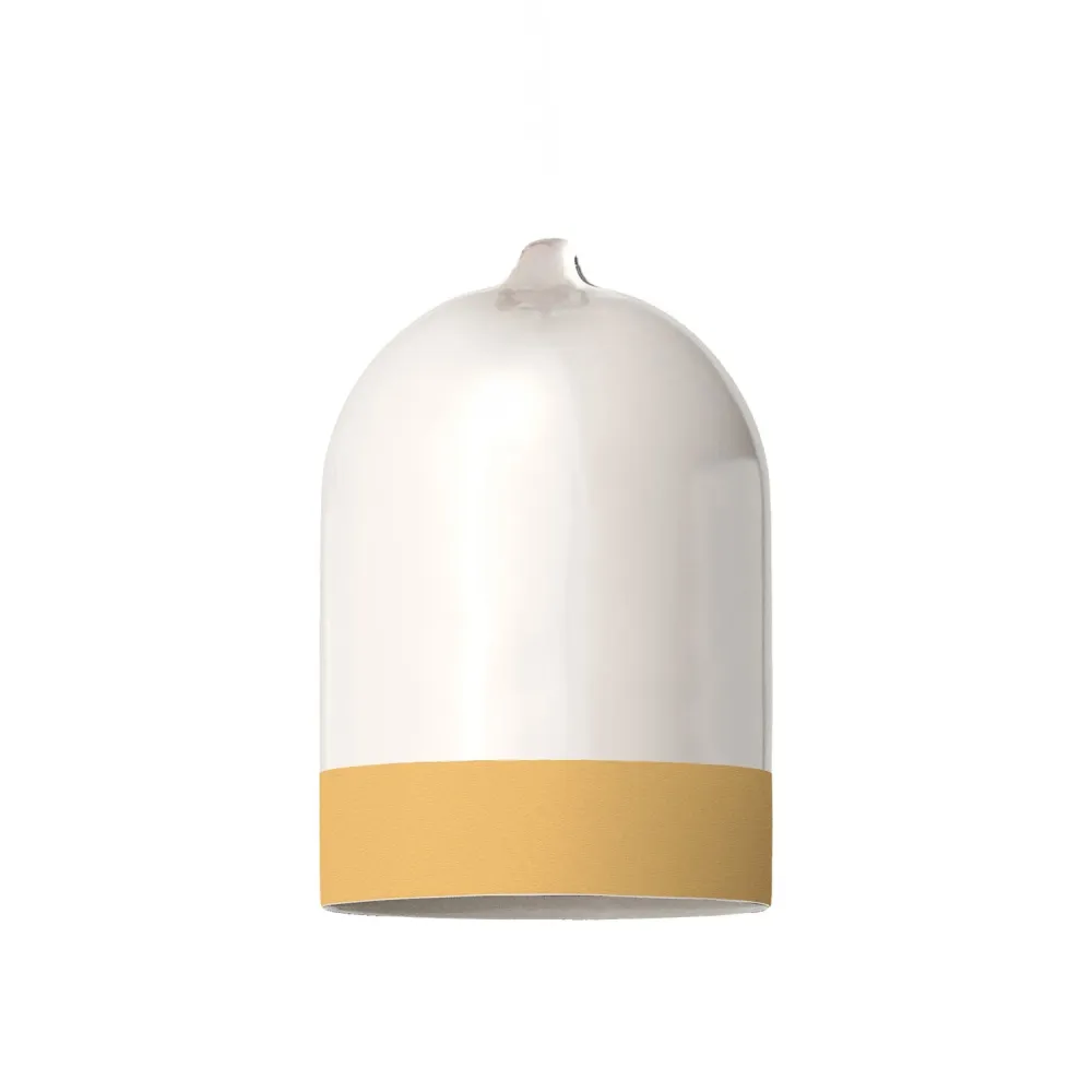 Abajur Campana Mini XS bicolor em cerâmica Branco e Amarelo, coleção Materia - Made Italy