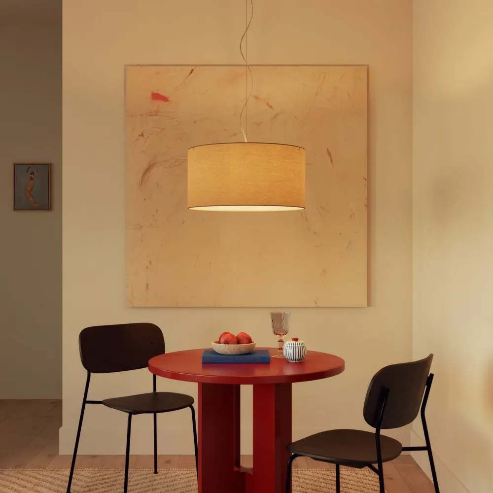 Abajur Cilindro XL em tecido com casquilho E27 - Made Italy - Arenal Taupe