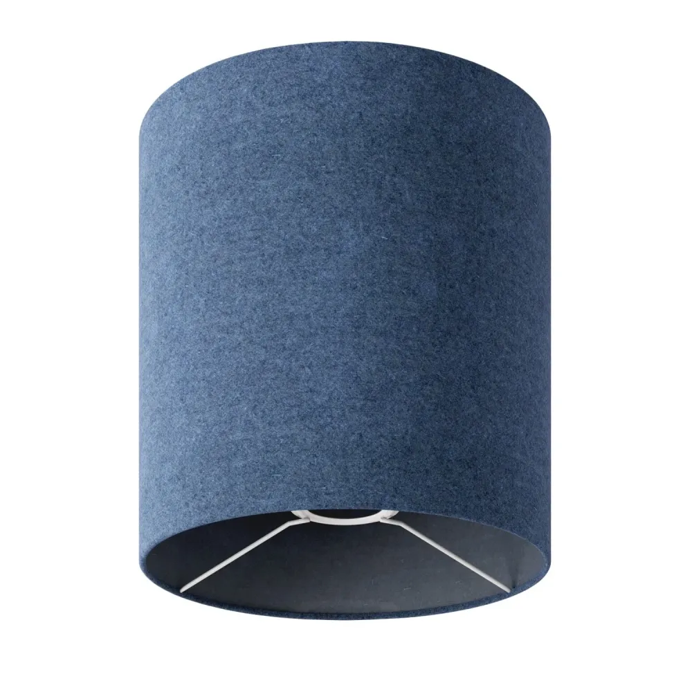 Abajur Cilindro M em tecido com casquilho E27 - Made Italy - Lã Azul