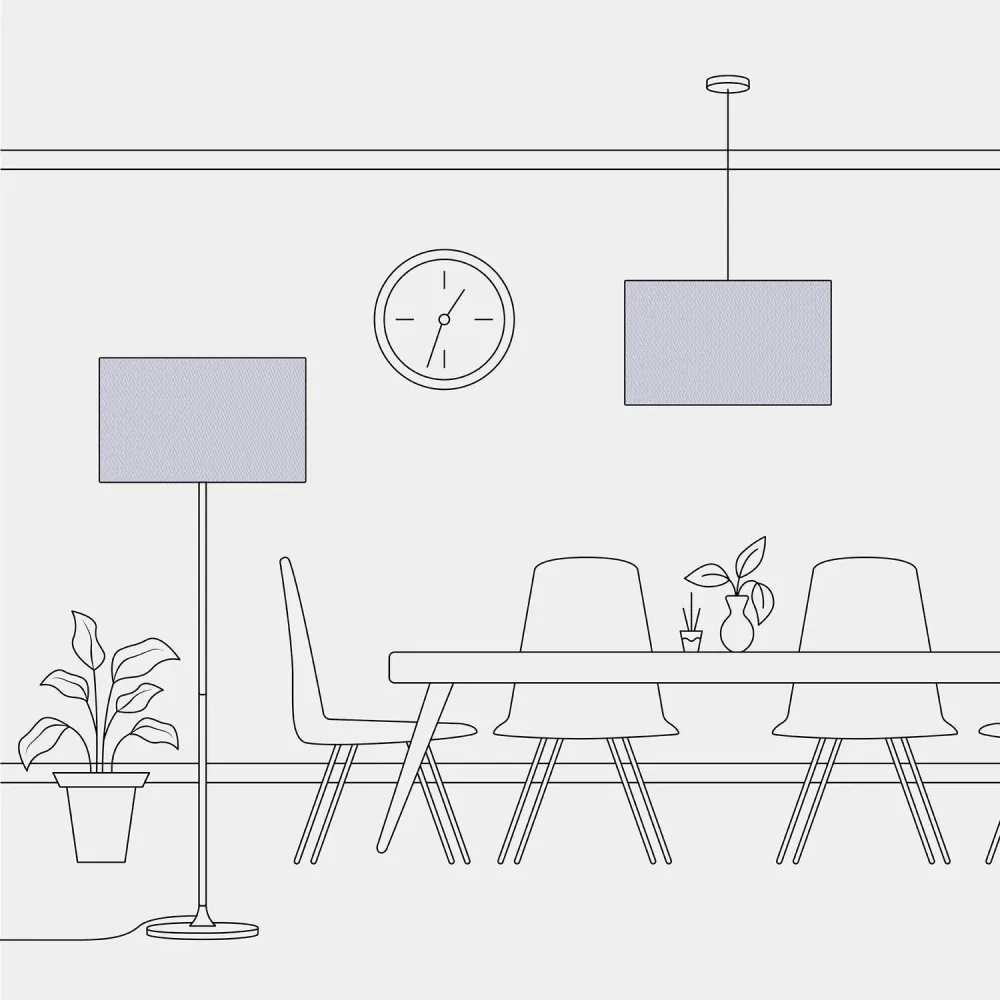 Abajur Cilindro XXL em tecido com soquete E27 - Fabricado em Itália - Tecido Lilás