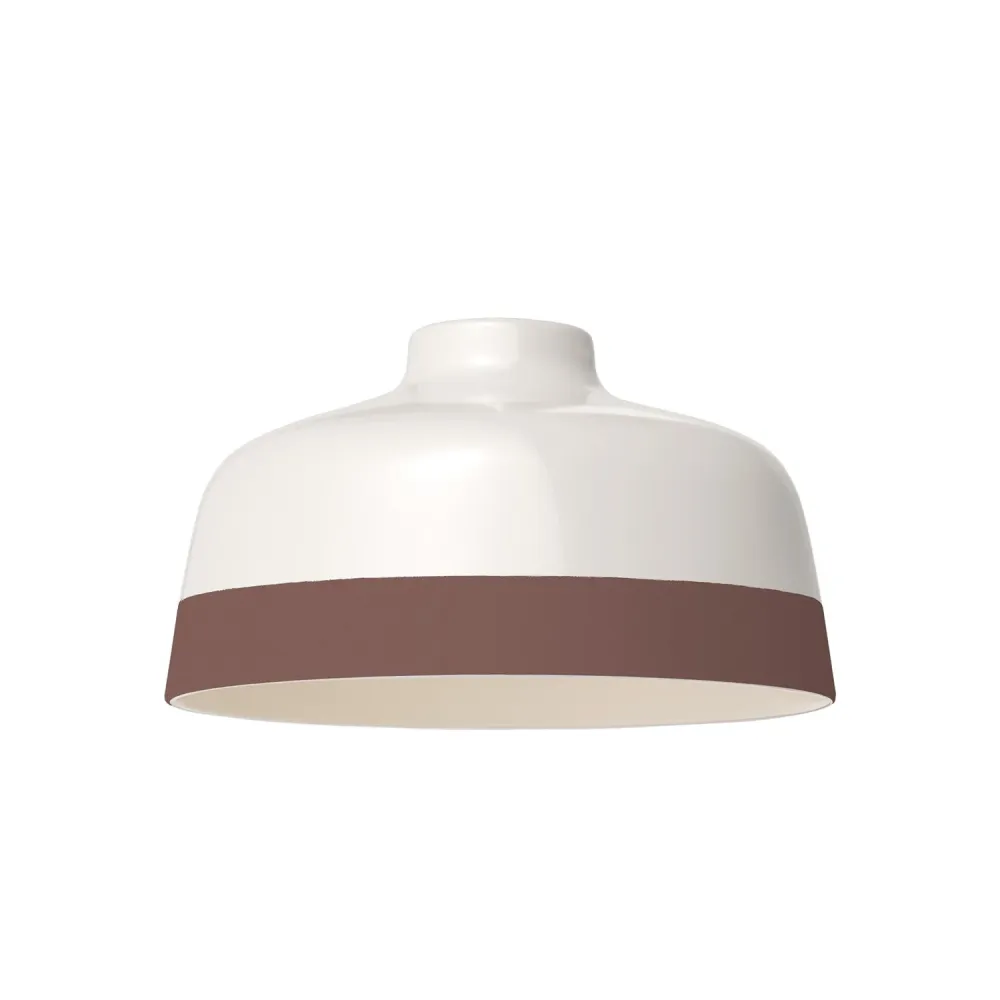 Abajur Coppa bicolor em cerâmica branco e castanho, coleção Materia - Made Italy