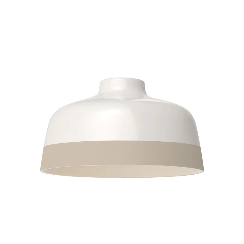 Abajur Coppa bicolor em cerâmica Branco e Taupe, coleção Materia - Fabricado em Itália