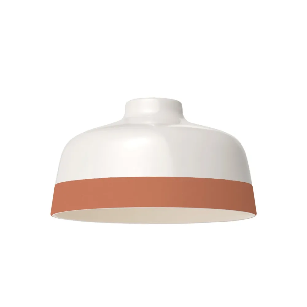 Abajur Coppa bicolor em cerâmica Branco e Terracota, coleção Materia - Made Italy