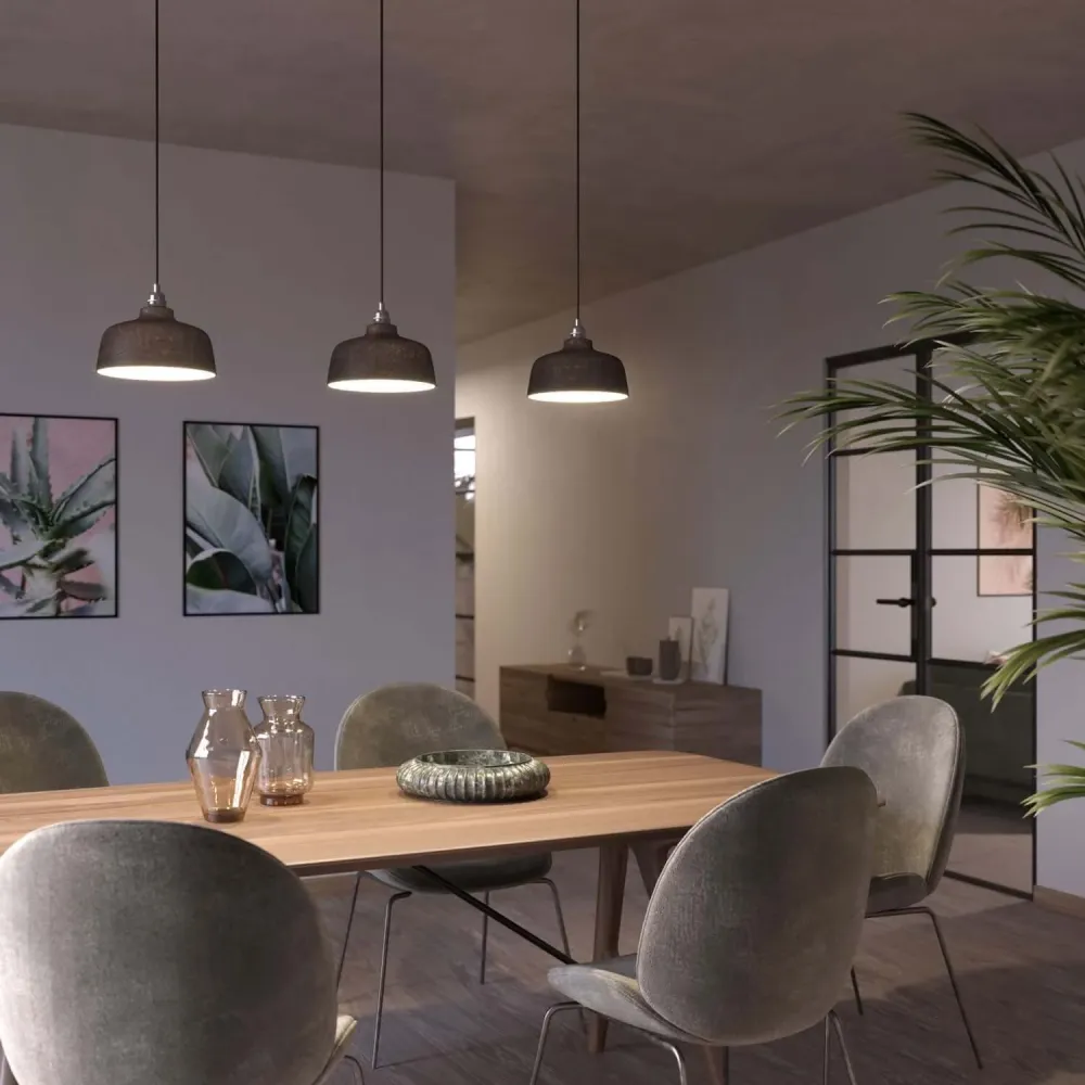 Abajur Coppa em cerâmica, coleção Materia - Fabricado em Itália - Efeito corten