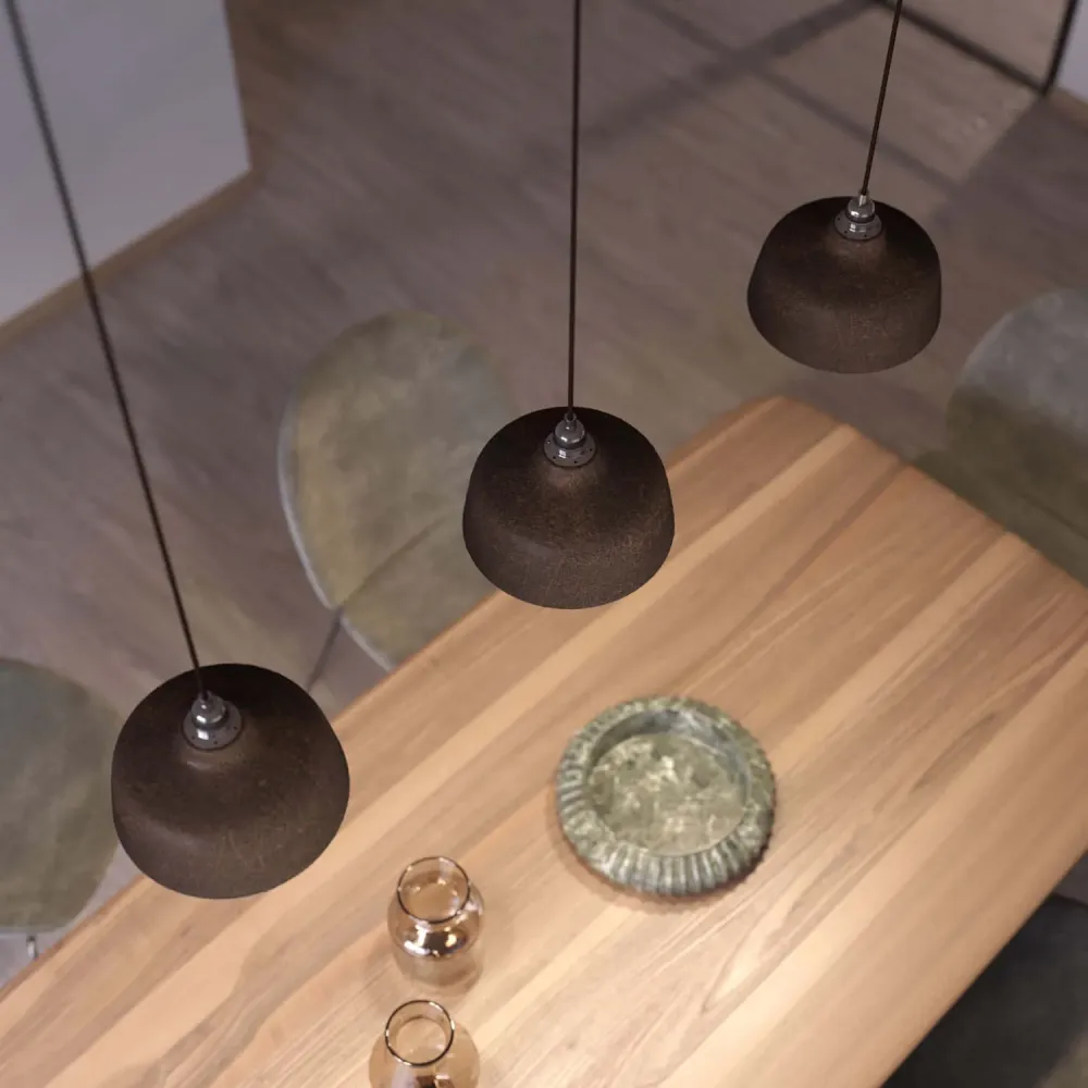 Abajur Coppa em cerâmica, coleção Materia - Fabricado em Itália - Efeito corten