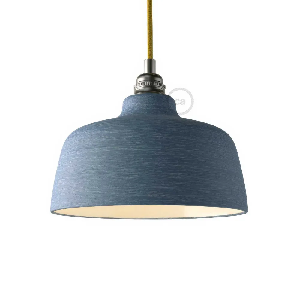 Abajur Coppa em cerâmica, coleção Materia - Made Italy - Azul Avion riscado