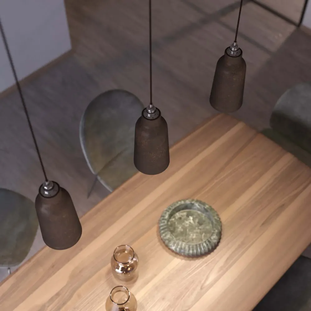 Abajur Garrafa em cerâmica, coleção Materia - Made Italy - Efeito corten