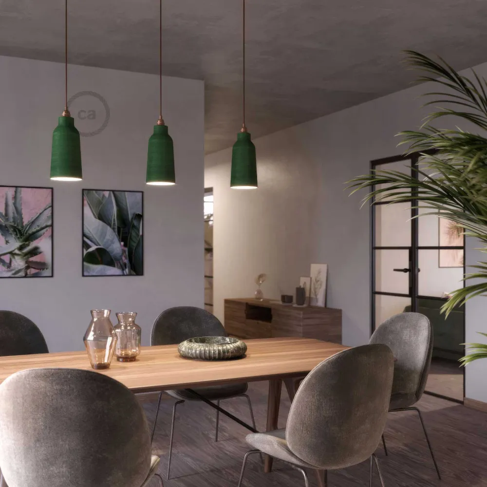 Abajur Garrafa em cerâmica, coleção Materia - Made Italy - Evergreen riscado