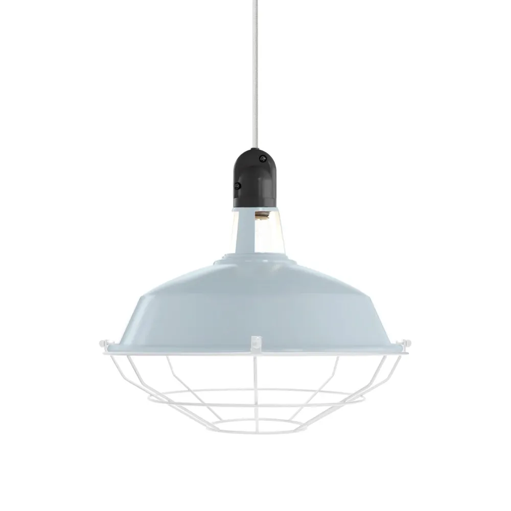 Abajur Harbour com gaiola em metal - Azul papel de çúcar