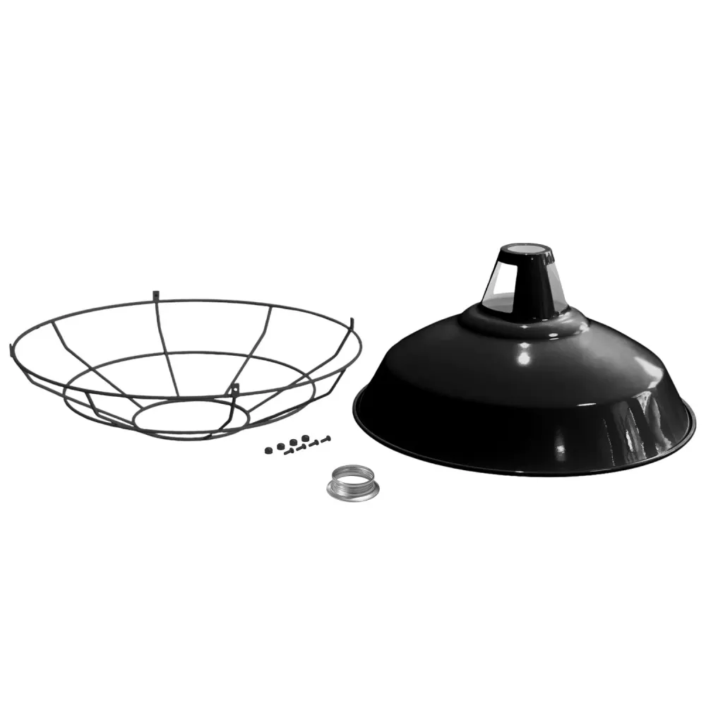 Abajur Harbour com gaiola em metal - Preto