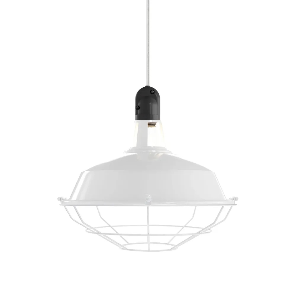 Abajur Harbour com grade em metal - Branco