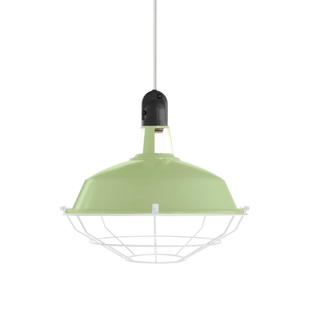 Abajur Harbour com grade em metal - Verde relva