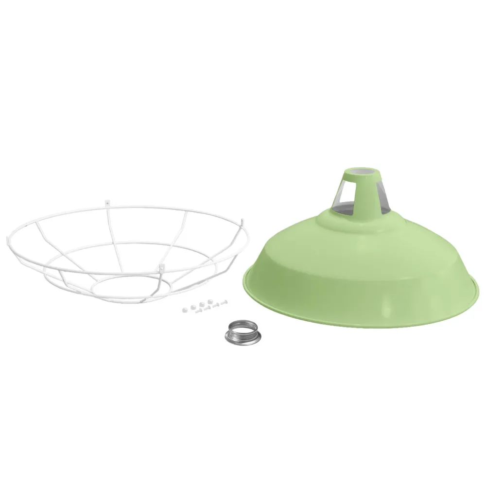 Abajur Harbour com grade em metal - Verde relva