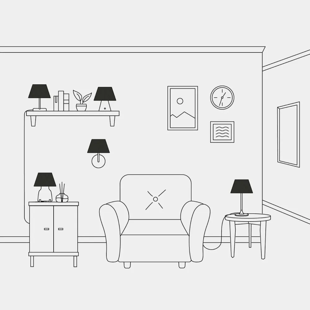 Abajur Impero com casquilho E27 para candeeiro de mesa ou aplique - Fabricado em Itália - Cinette preto