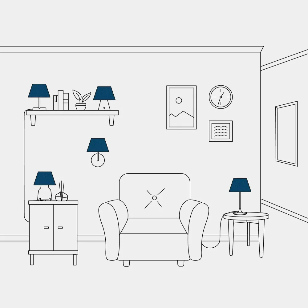 Abajur Impero S com casquilho E27 para candeeiro de mesa ou aplique - Made Italy - Lã Azul