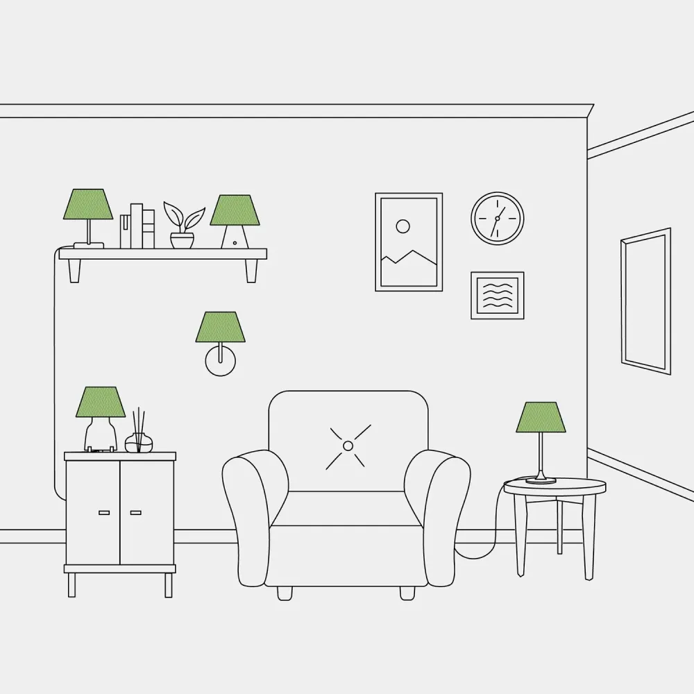 Abajur Impero S com encaixe E27 para candeeiro de mesa ou aplique - Made Italy - Cinette Verde Pistácio