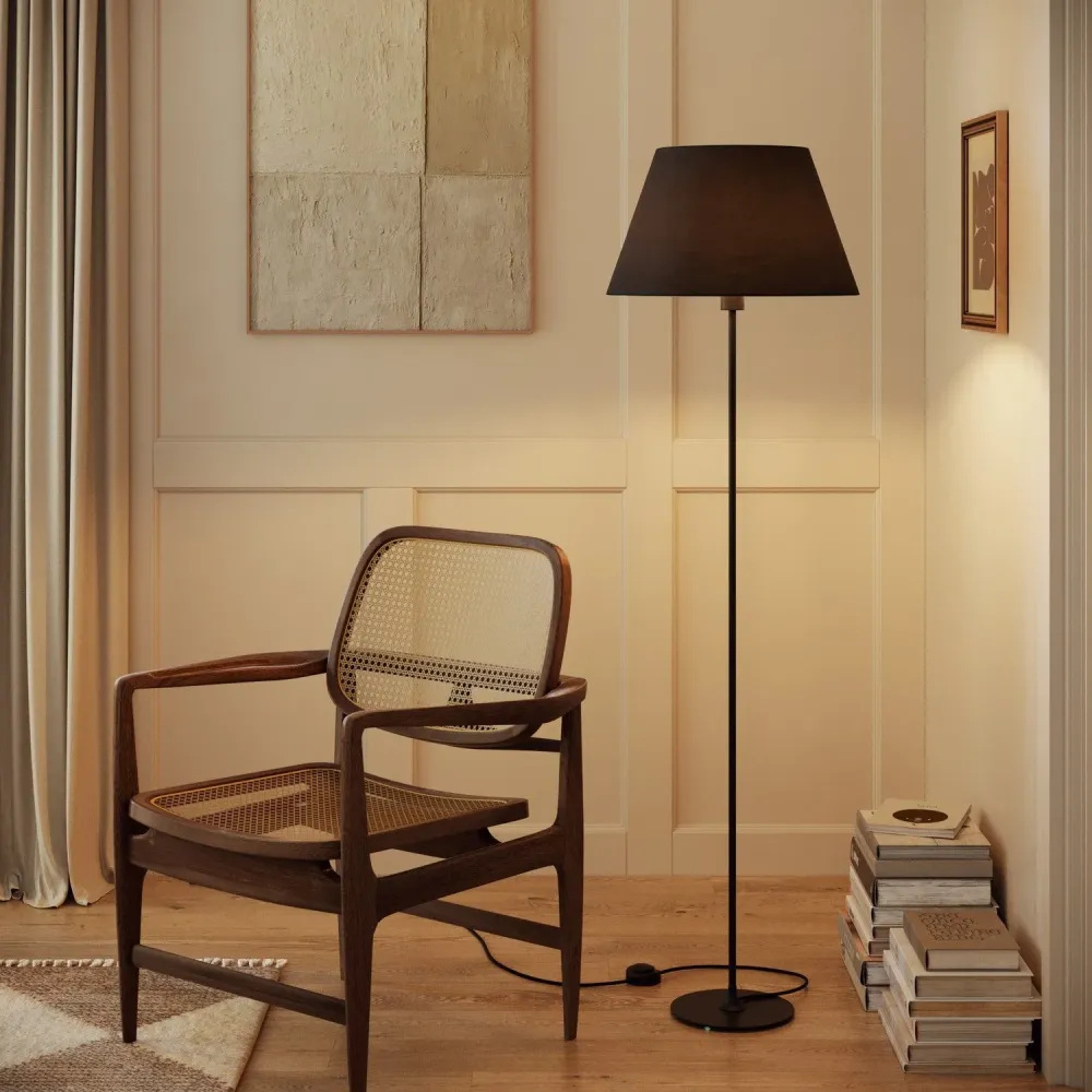 Abajur Impero L para candeeiro de mesa ou aplique com encaixe E27 - Made Italy - Tela Antracite
