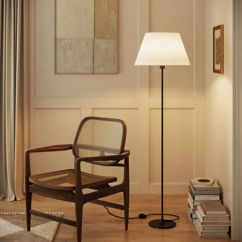 Abajur Impero L para candeeiro de mesa ou aplique com casquilho E27 - Made Italy - Linho Cru