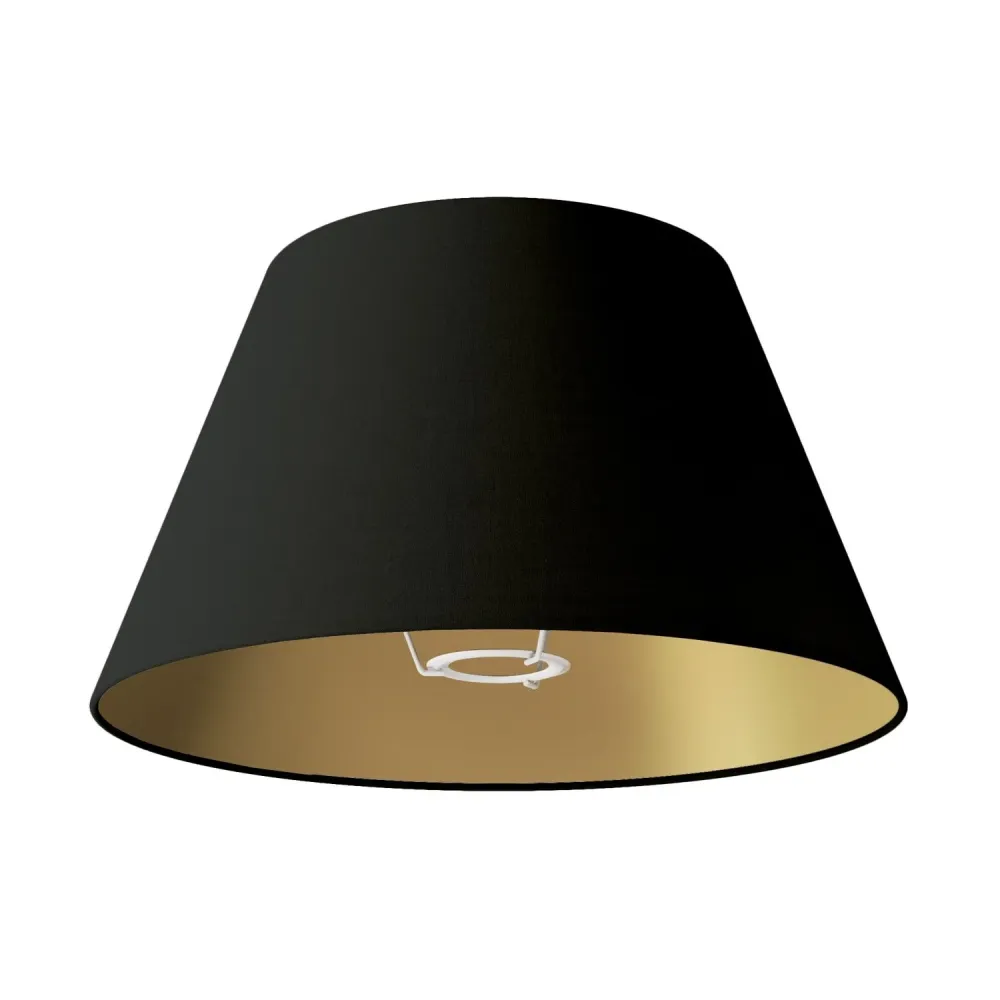 Abajur Impero M em tecido para lâmpada de mesa ou aplique com casquilho E27 - Made Italy - Cinette preto interior Ouro