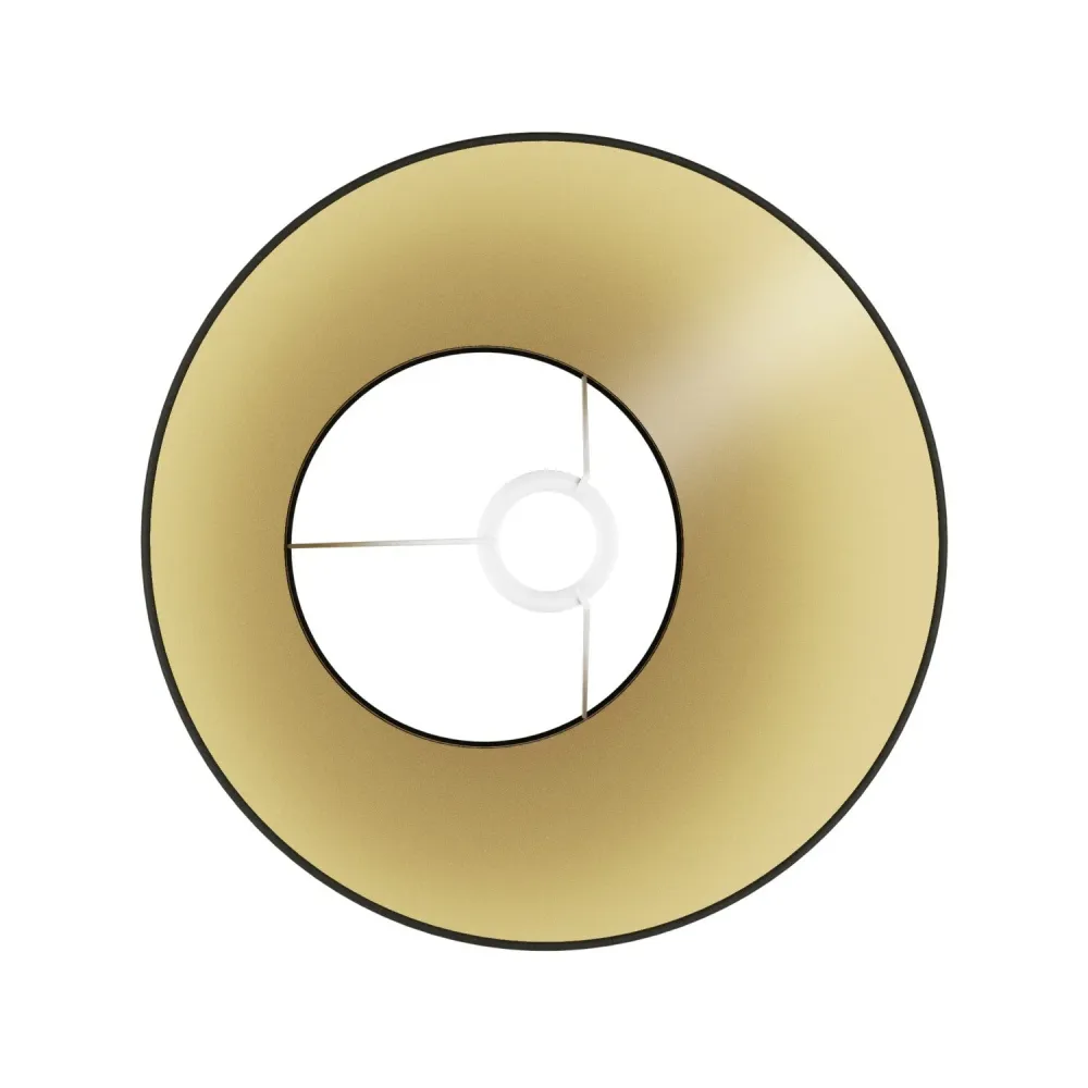 Abajur Impero M em tecido para lâmpada de mesa ou aplique com casquilho E27 - Made Italy - Cinette preto interior Ouro