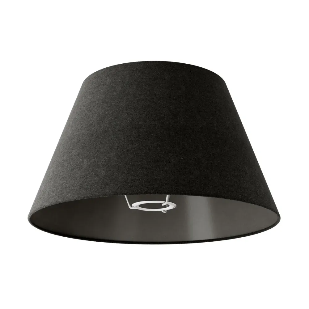 Abajur Impero M em tecido para lâmpada de mesa ou aplique com encaixe E27 - Made Italy - Lã cinzenta escura
