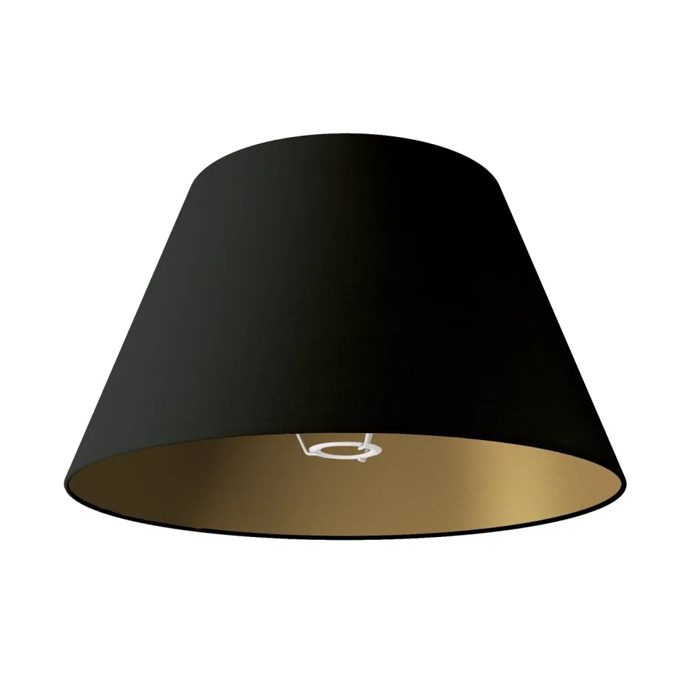Abajur Império L para candeeiro de mesa ou aplique com encaixe E27 - Fabricado em Itália - Preto/Ouro