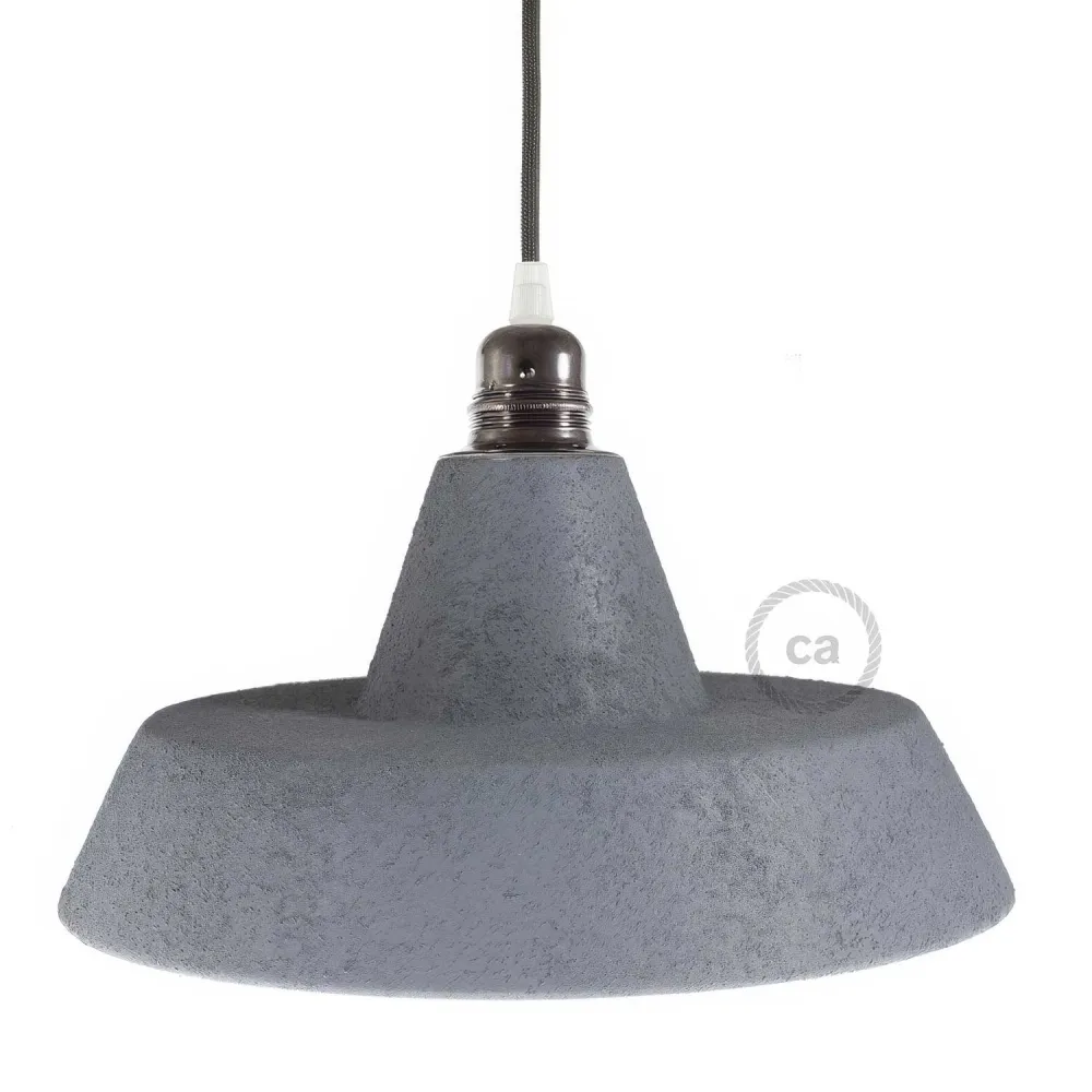 Abajur Industrial em cerâmica para suspensão - Fabricado em Itália - Efeito cimento
