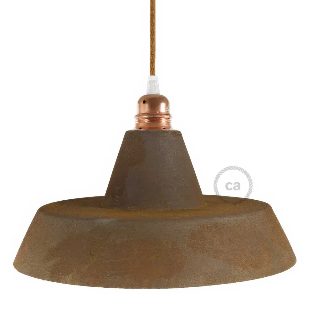 Abajur Industrial em cerâmica para suspensão - Made Italy - Efeito corten