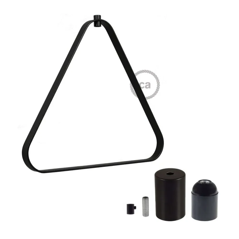 Abajur em metal Duedì Apex com cobertura para casquilho em metal e casquilho E27 - Preto