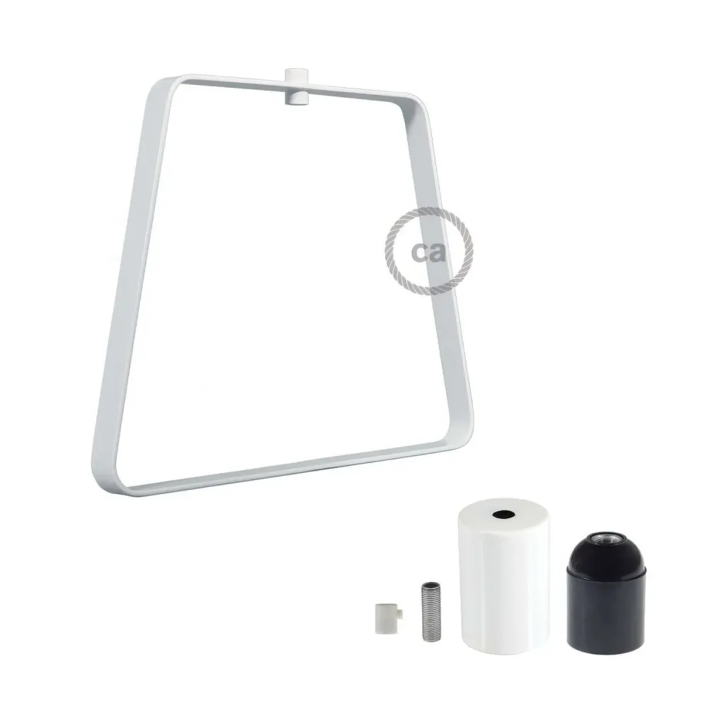 Abajur em metal Duedì Base com cobertura de casquilho em metal e casquilho E27 - Branco