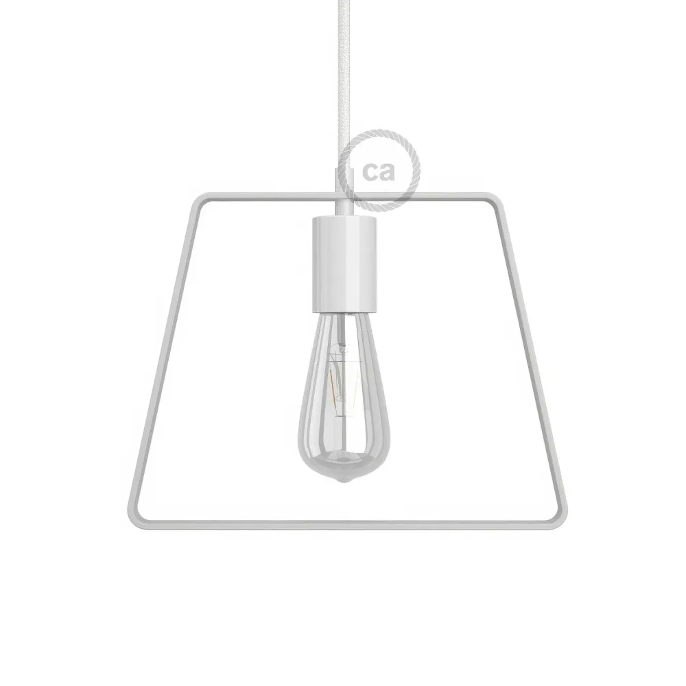 Abajur Metal Duedì Base com cobertura metálica para soquete e soquete E26 - Branco