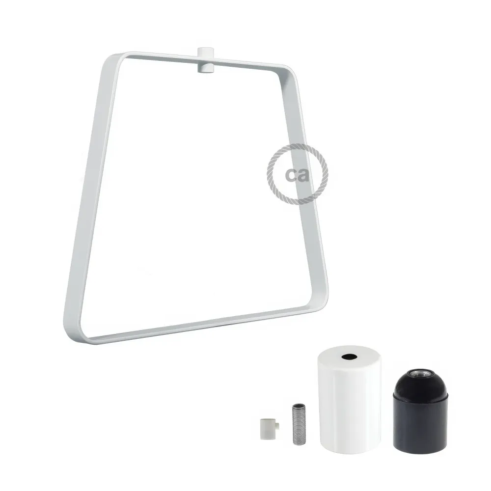Abajur Metal Duedì Base com cobertura metálica para soquete e soquete E26 - Branco