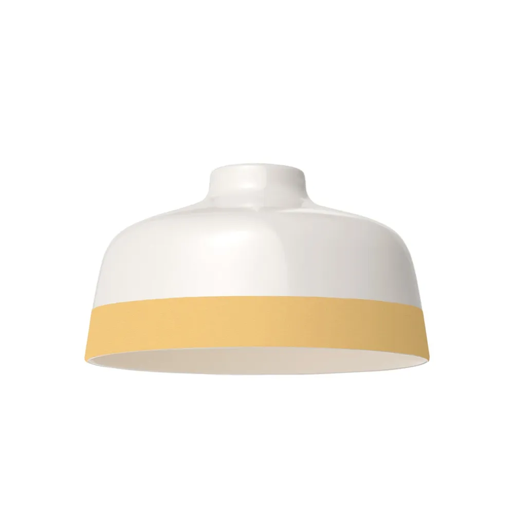Abajur Taç bicolor em cerâmica Branco e Amarelo, coleção Materia - Made Italy