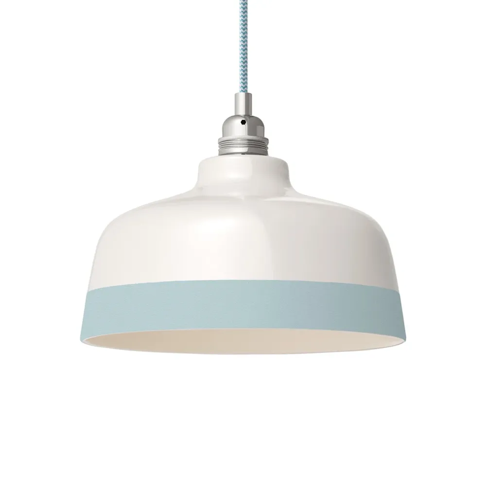 Abajur Taç bicolor em cerâmica Branco e Azul, coleção Materia - Made Italy