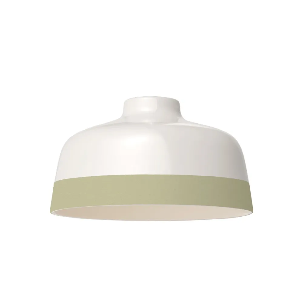 Abajur Taç bicolor em cerâmica Branco e Verde-sálvia, coleção Materia - Fabricado em Itália