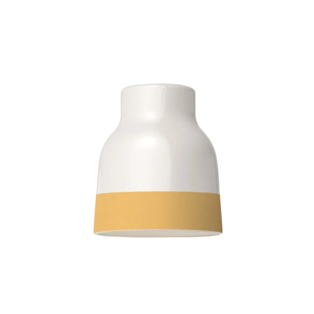 Abajur Vaso bicolor em cerâmica Branco e Amarelo, coleção Materia - Made Italy