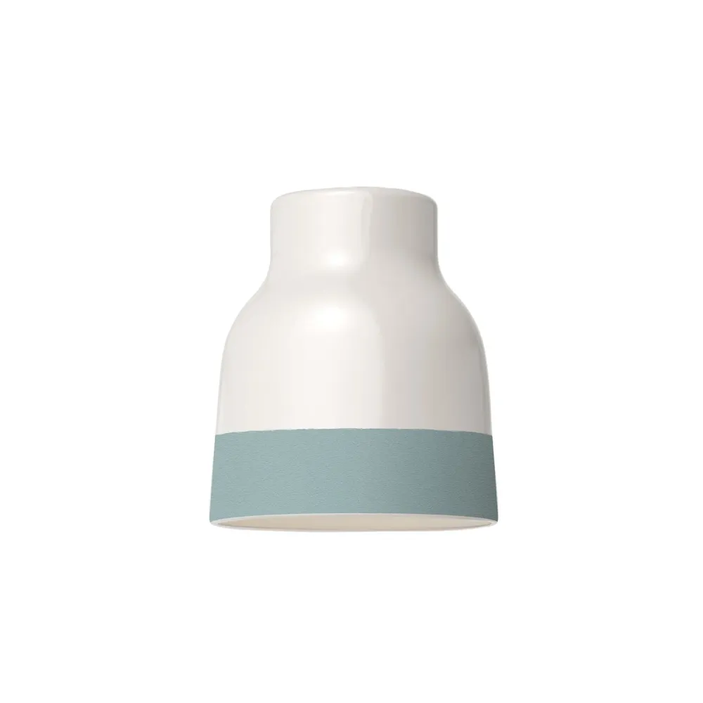 Abajur Vaso bicolor em cerâmica Branco e Azul-claro, coleção Materia - Made Italy