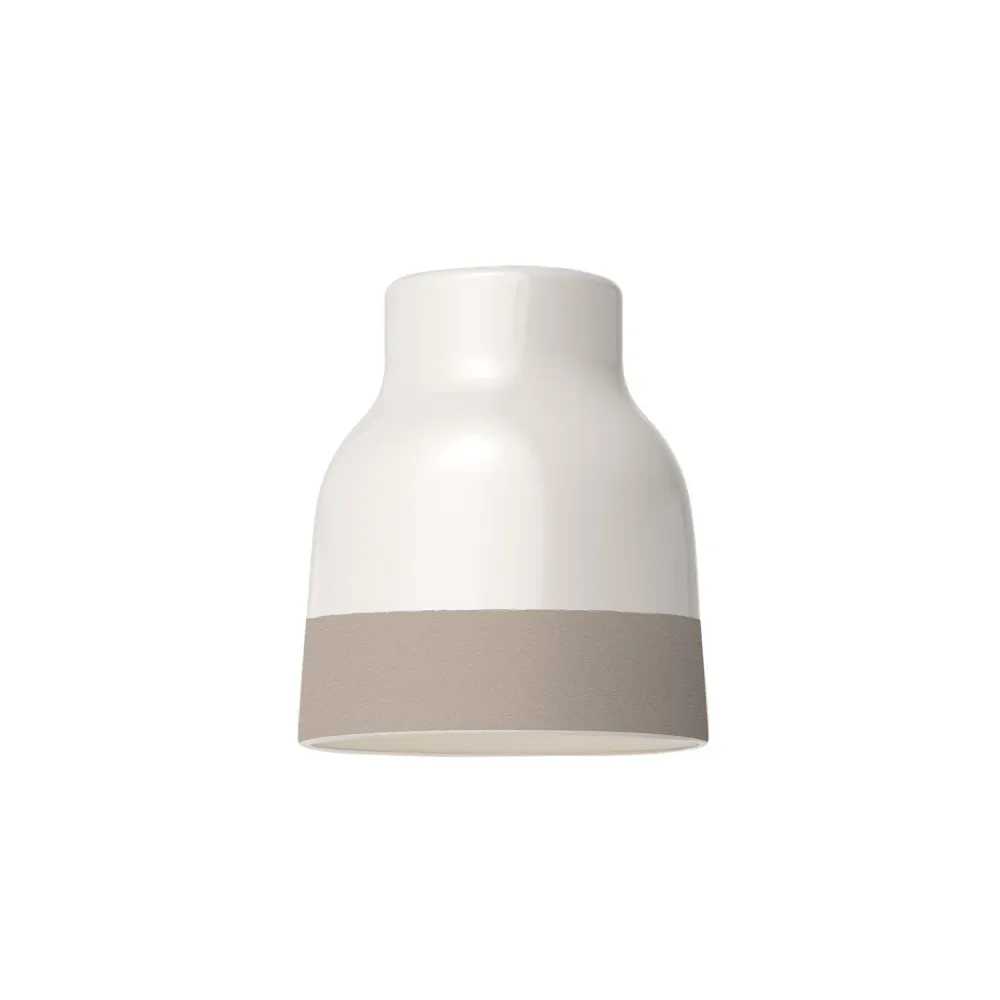 Abajur Vaso bicolor em cerâmica Branco e Tórtora, coleção Materia - Made Italy