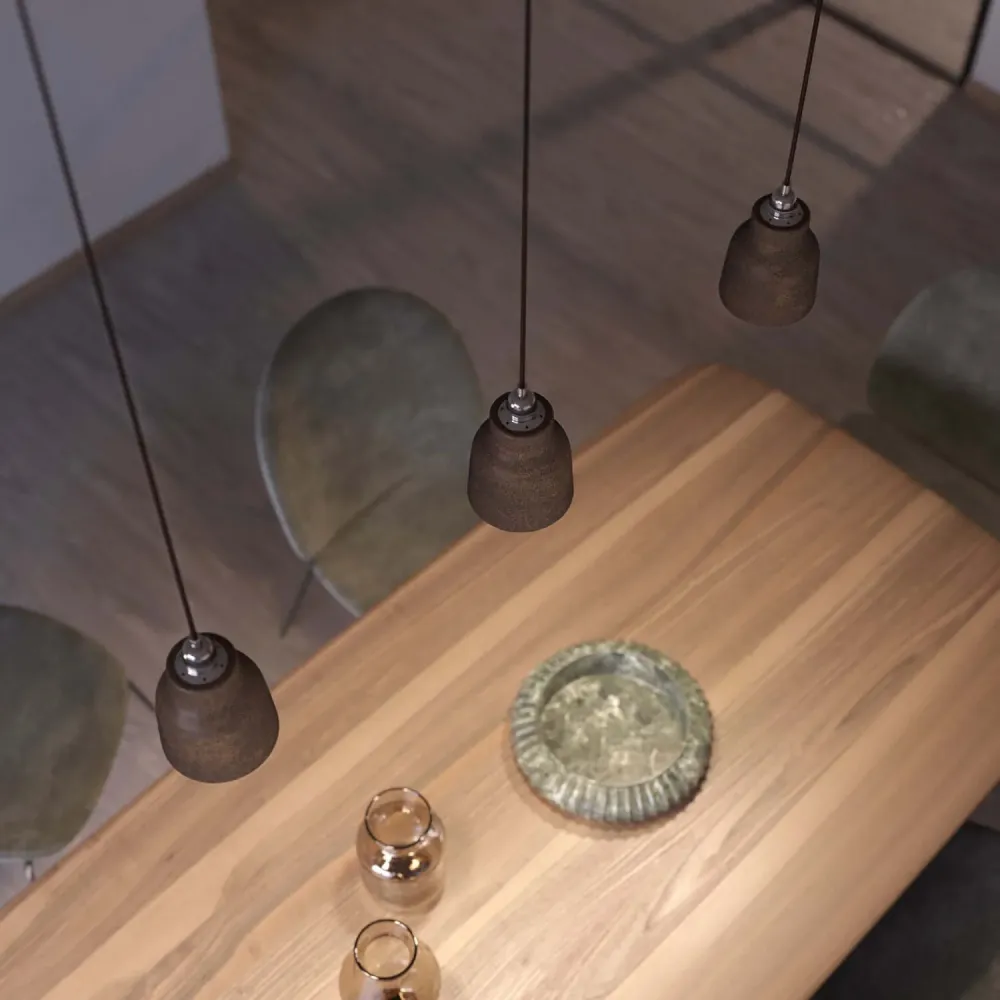 Abajur Vaso em cerâmica, coleção Materia - Made Italy - Efeito corten