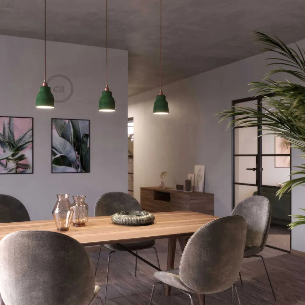 Abajur Vaso em cerâmica, coleção Materia - Made Italy - Evergreen riscado