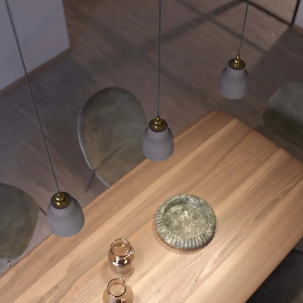 Abajur Vaso em cerâmica, coleção Materia - Made Italy - Efeito cimento
