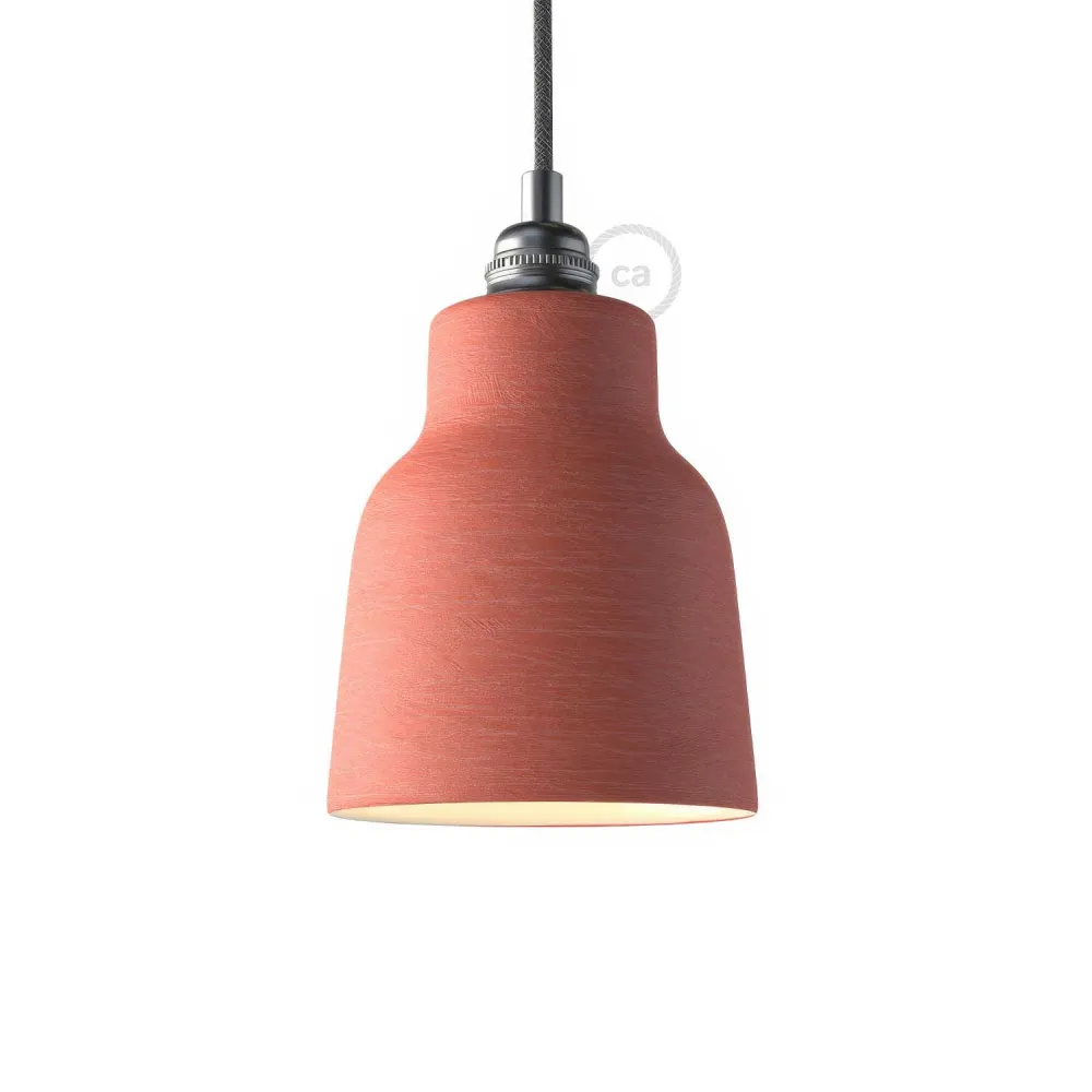 Abajur Vaso em cerâmica, coleção Materia - Made Italy - Coral riscado