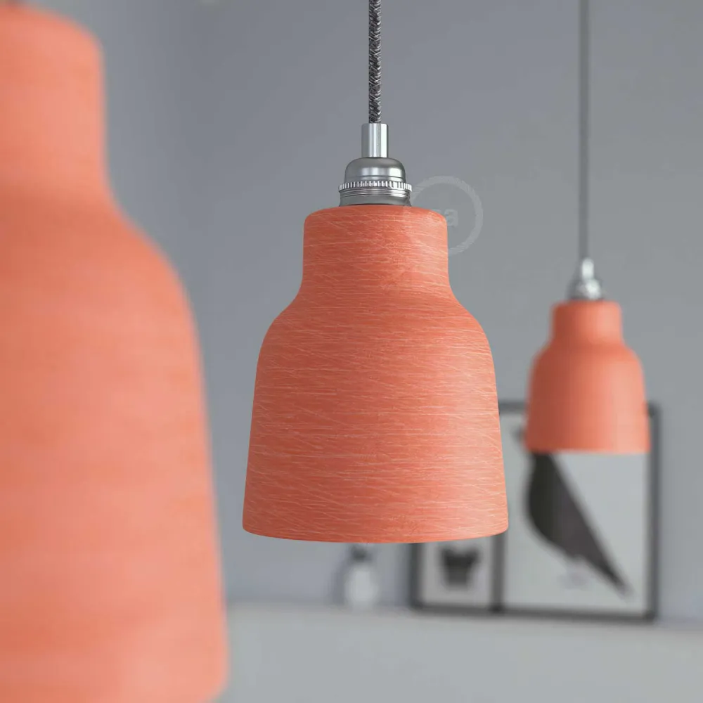 Abajur Vaso em cerâmica, coleção Materia - Made Italy - Coral riscado