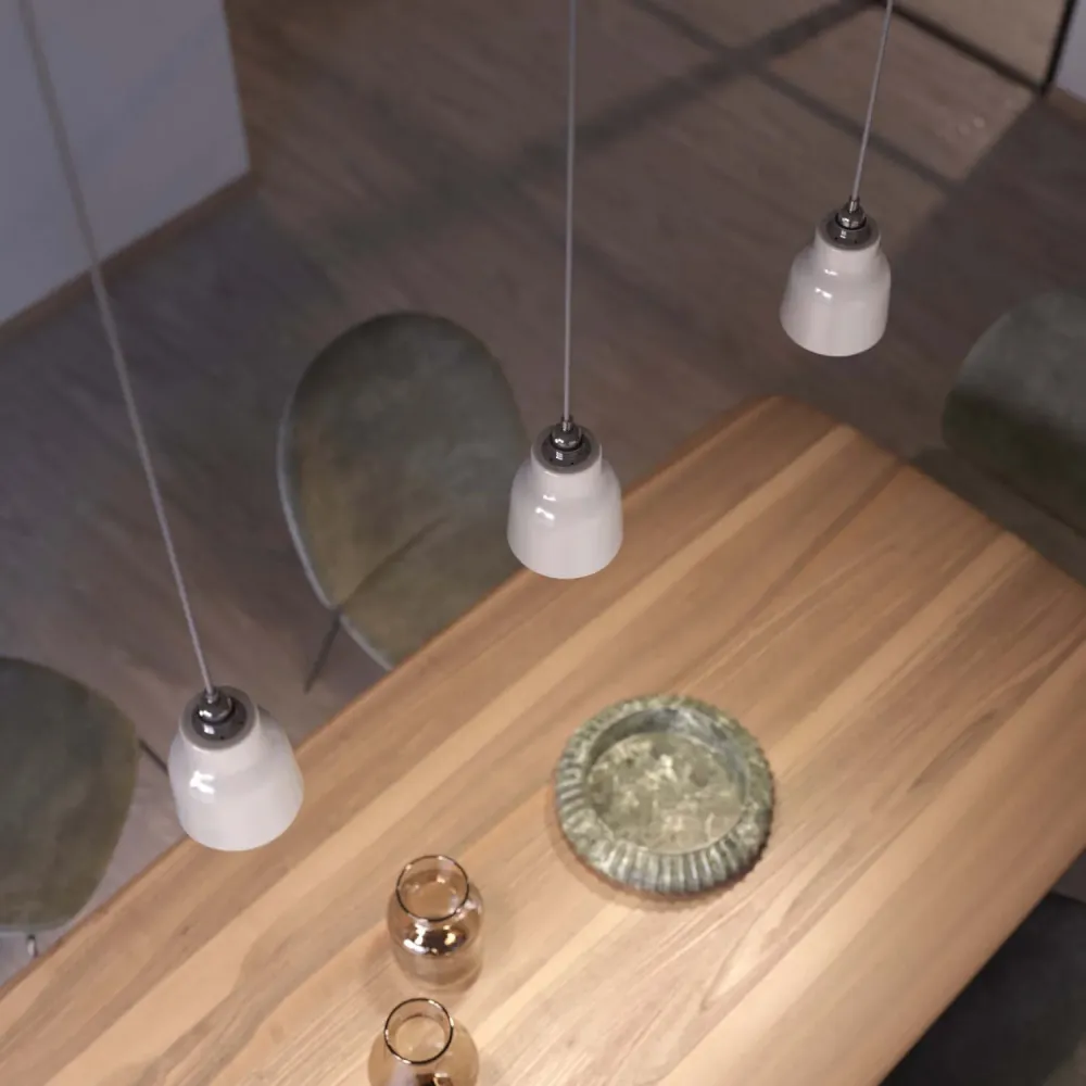 Abajur Vaso em cerâmica, coleção Materia - Made Italy - Branco brilhante