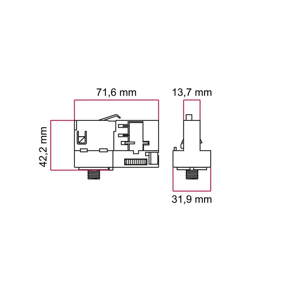 Adaptador Stucchi Branco para calha trifásica - para extensão ou articulação