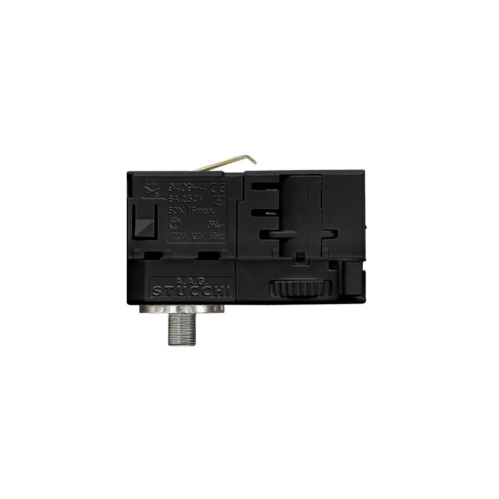 Adaptador Stucchi Preto para calha trifásica - para extensão ou articulação